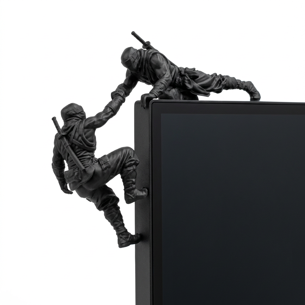Ninjas Decorativos para Monitor – Kit Enfeite Gamer para Setup, Escritório e Mesa