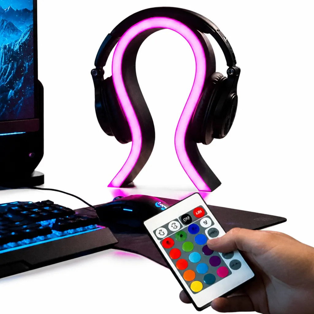 Suporte De Headset Rgb Spectra Wave  24cm | Controle