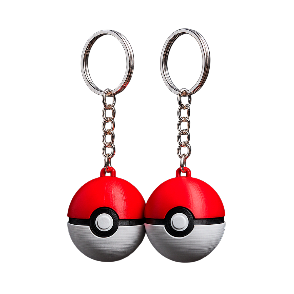 KIT 2 Chaveiro Pokebola 5cm | Decorativo em 3D para Mochila e Chaves
